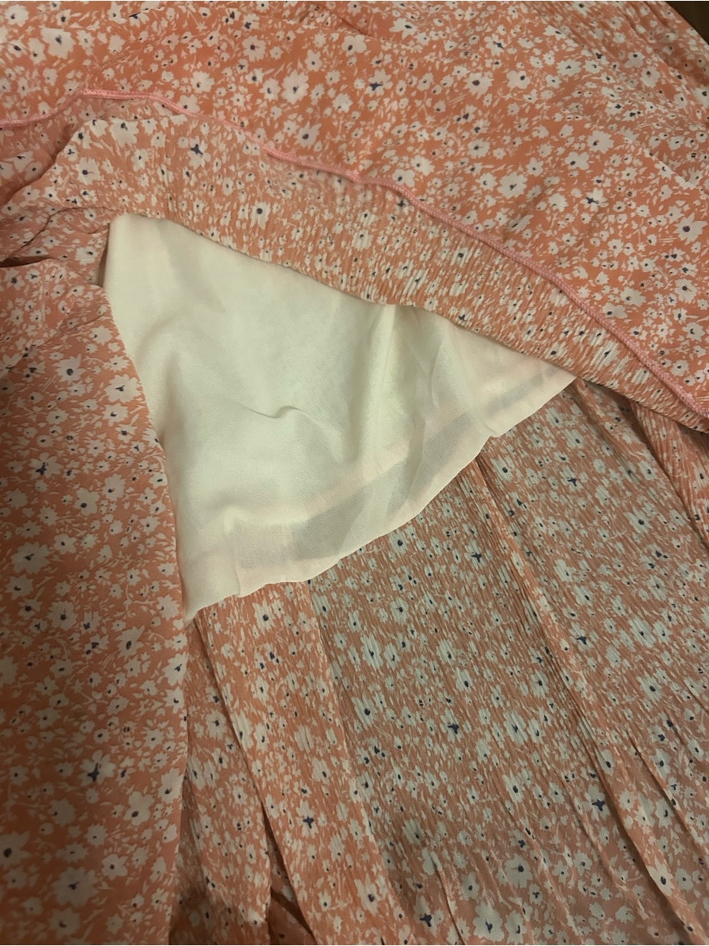 Women's Floral Tiered Maxi Skirt - Peach Pink - Picture 3 of 4
